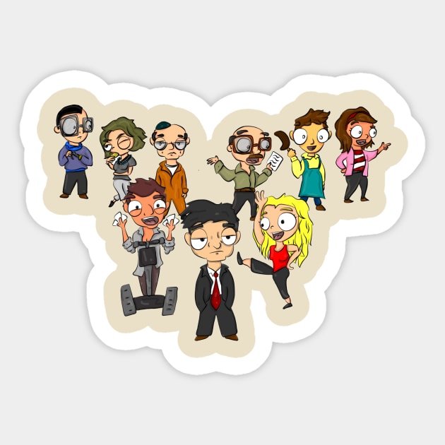 Arrested Development Cast Sticker by surfinggiraffecomics